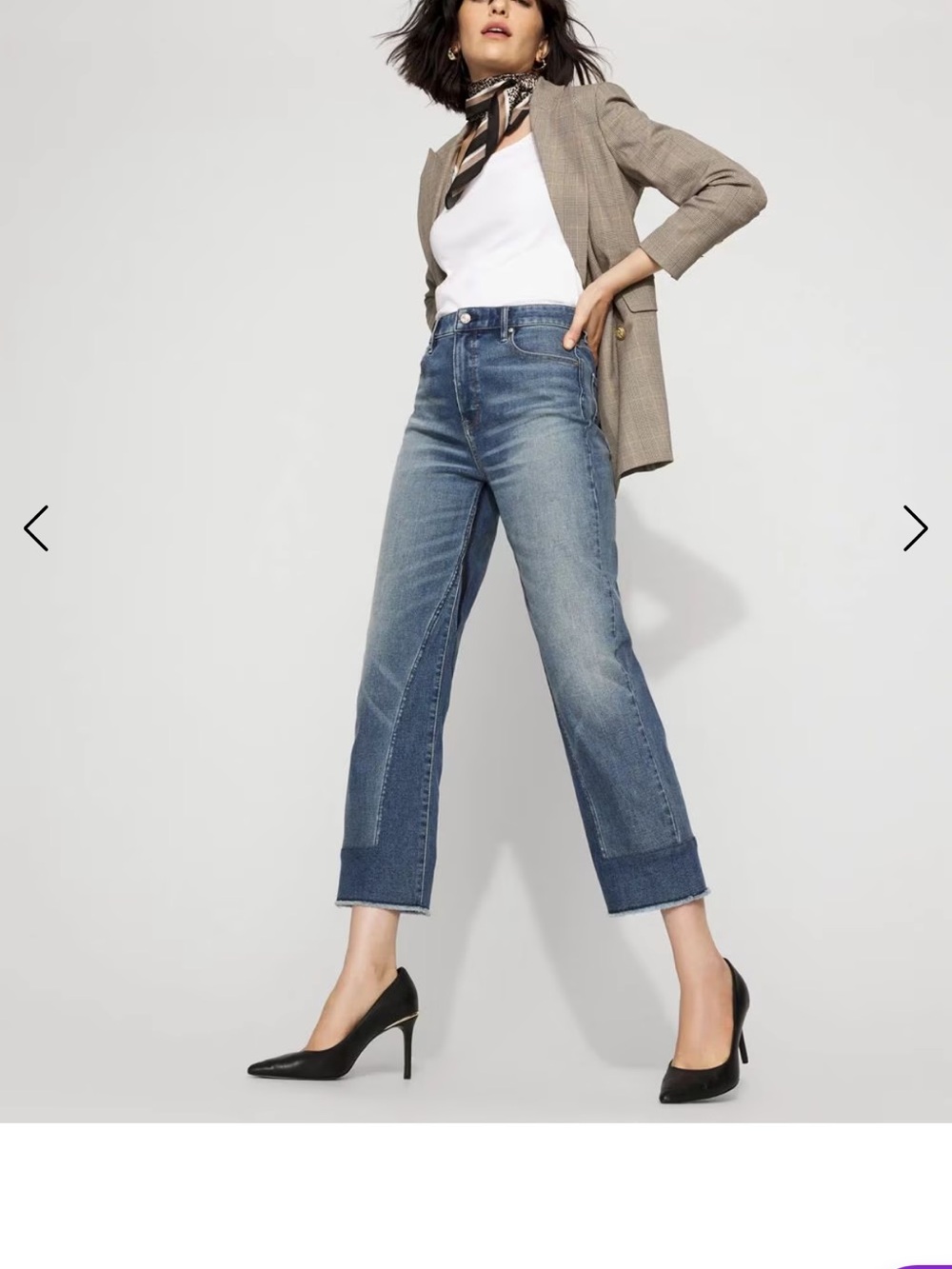 WHBM Pieced Laser Straight Jeans in Richmond Vintage 00R NWT